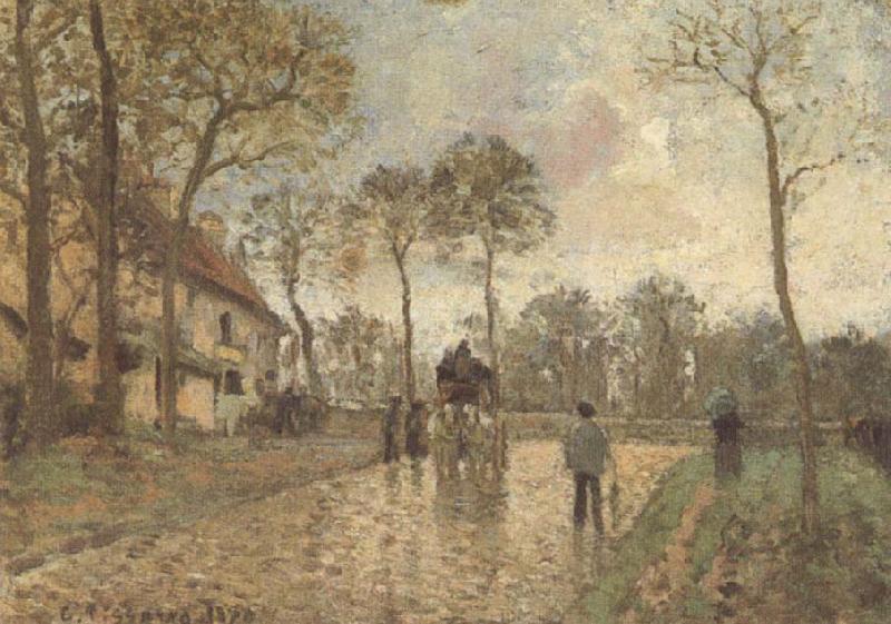Camille Pissarro The Mailcoach at Louveciennes oil painting image